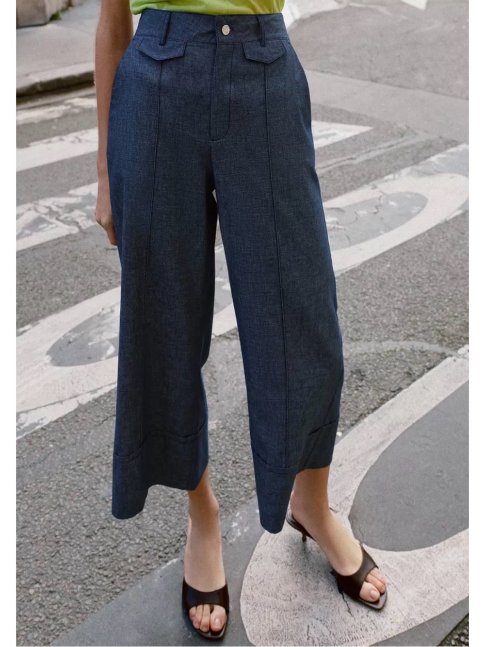 ZARA LINEN WIDE LEG PANTS NWT